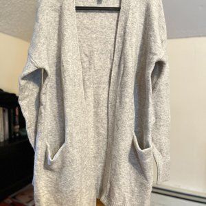 J. Crew Grey Open Long Cardigan